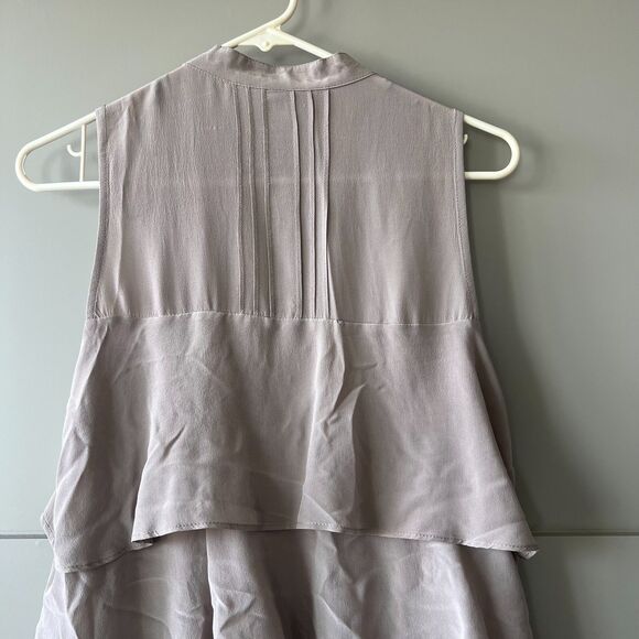Anthropologie Ya Da Sleeveless Tunic Top Women Large 100% Silk Layered Luxury - Picture 7 of 12